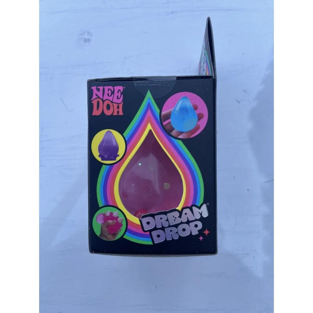 NeeDoh Dream Drop Tactile Squeeze Toy Pink Multicolor Rainbow Sparkle 26075HY